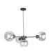 Kaliope Multi Arm Pendant Ceiling Light Black Transparent Glass Shade 4x E27-1