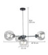 Kaliope Multi Arm Pendant Ceiling Light Black Transparent Glass Shade 4x E27-3