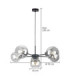 Kaliope Multi Arm Pendant Ceiling Light Black Transparent Glass Shade 6x E27-3