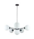 Kaliope Multi Arm Pendant Ceiling Light Black White Glass Shade 6x E27-1
