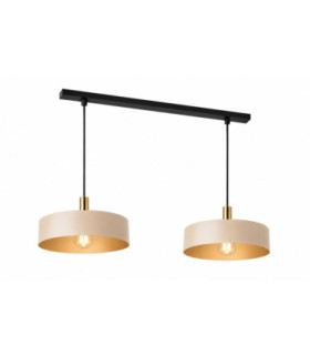 Latte Bar Pendant Ceiling Light Beige Gold 2x E27-1