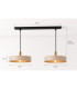 Latte Bar Pendant Ceiling Light Beige Gold 2x E27-4