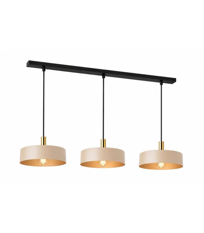 Latte Bar Pendant Ceiling Light Beige Gold 3x E27-1