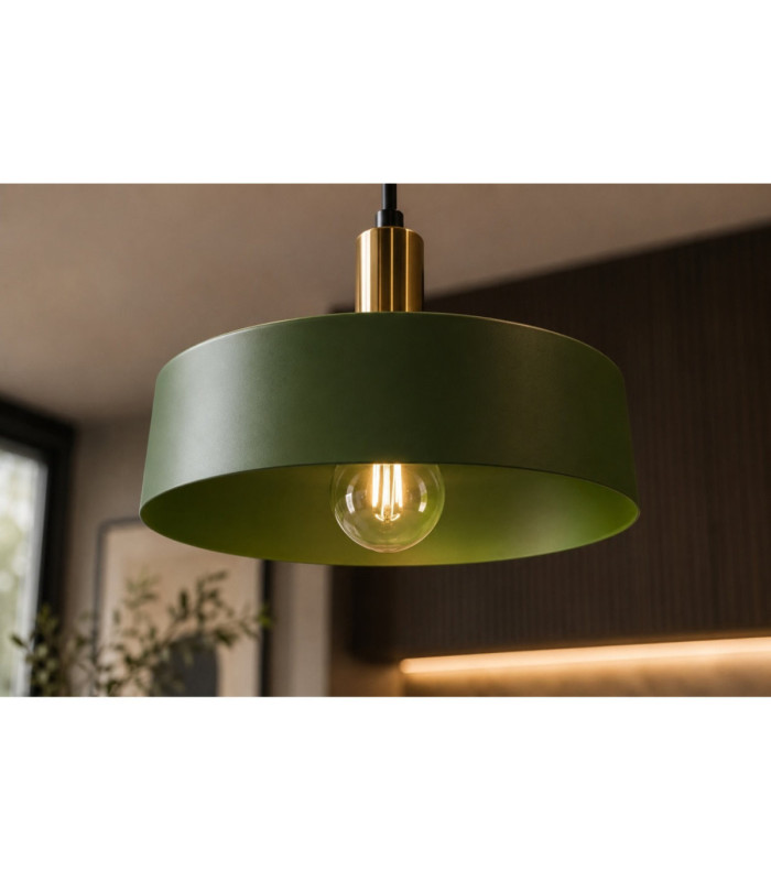 Haki Dome Pendant Ceiling Light Green Gold 1x E27-2