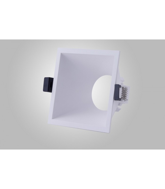 Funnel Centre Cut Out Recessed Spotlight Square, 1 x GU10 (Max 12W), White - 3
