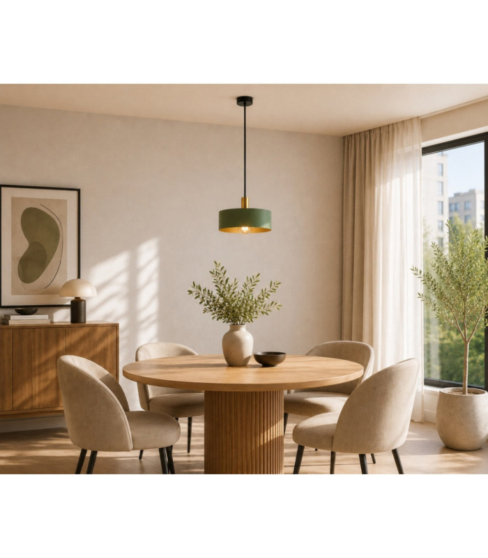 Haki Dome Pendant Ceiling Light Green Gold 1x E27-4