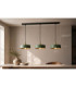 Haki Bar Pendant Ceiling Light Green Gold 3x E27-3