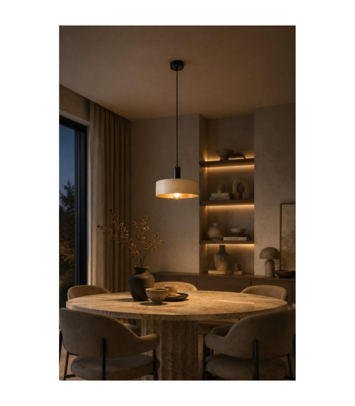 Latte Dome Pendant Ceiling Light Beige 1x E27-5