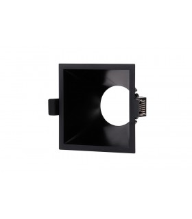 Funnel Centre Cut Out Recessed Spotlight Square, 1 x GU10 (Max 12W), Black - 1