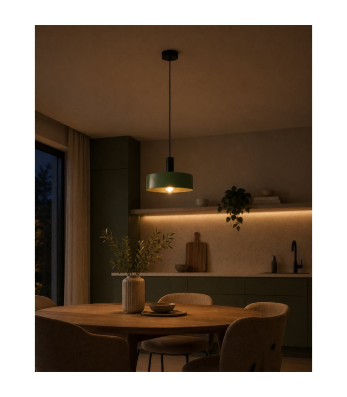 Haki Dome Pendant Ceiling Light Green 1x E27-5