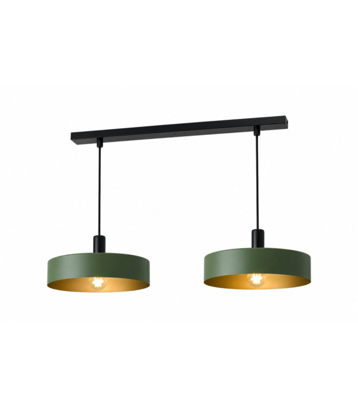 Haki Bar Pendant Ceiling Light Green 2x E27-1