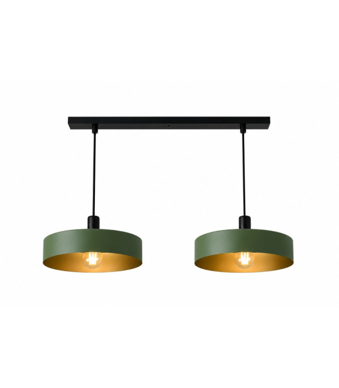 Haki Bar Pendant Ceiling Light Green 2x E27-3