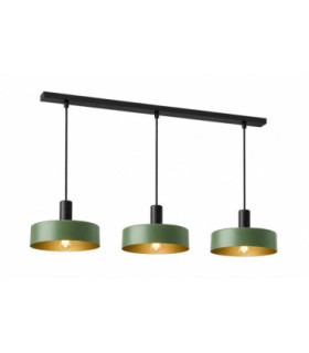 Haki Bar Pendant Ceiling Light Green 3x E27-1