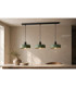 Haki Bar Pendant Ceiling Light Green 3x E27-4