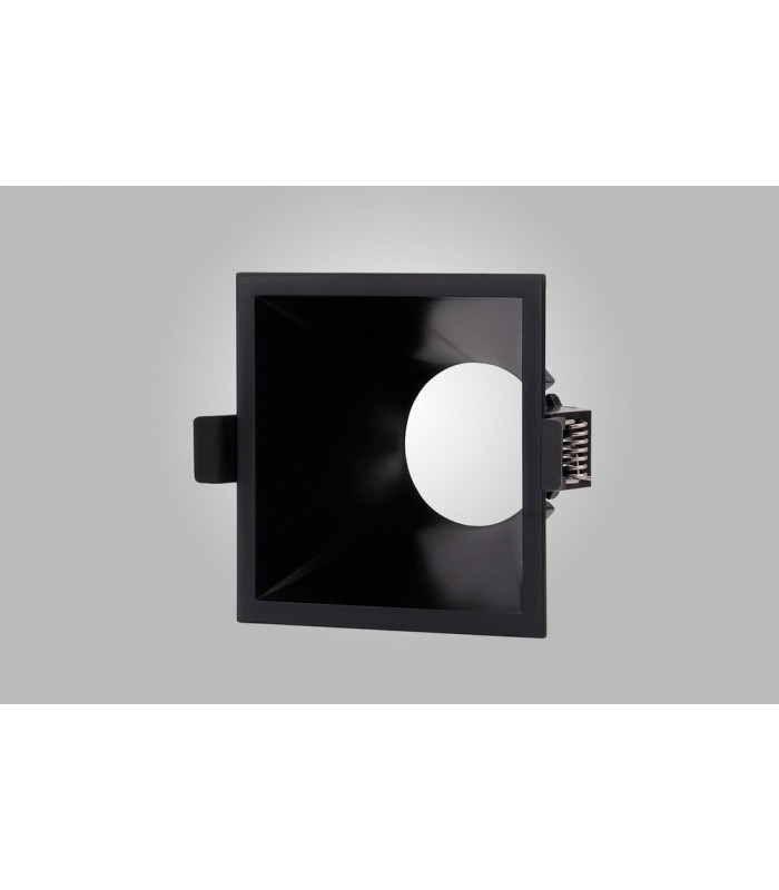 Funnel Centre Cut Out Recessed Spotlight Square, 1 x GU10 (Max 12W), Black - 3