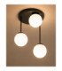 Mondi Semi Flush Globe Ceiling Light Black White Glass Shade 3x E27-3