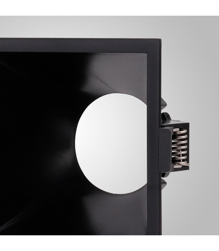 Funnel Centre Cut Out Recessed Spotlight Square, 1 x GU10 (Max 12W), Black - 4