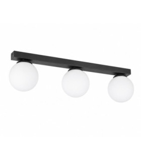 Mondi Bar Globe Ceiling Light Black White Glass Shade 3x E27-1