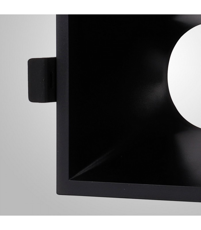 Funnel Centre Cut Out Recessed Spotlight Square, 1 x GU10 (Max 12W), Black - 5