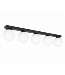 Mondi Bar Globe Ceiling Light Black White Glass Shade 5x E27-1