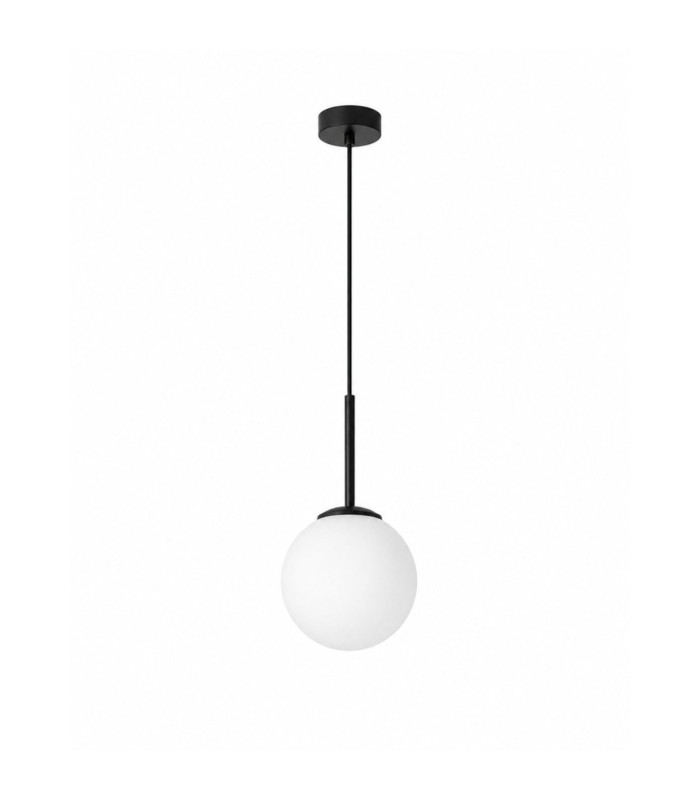 Mondi Globe Pendant Ceiling Light Black White Glass Shade 1x E27-1