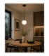 Mondi Globe Pendant Ceiling Light Black White Glass Shade 1x E27-2