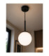 Mondi Globe Pendant Ceiling Light Black White Glass Shade 1x E27-3