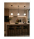 Mondi Globe Pendant Ceiling Light Black White Glass Shade 1x E27-4