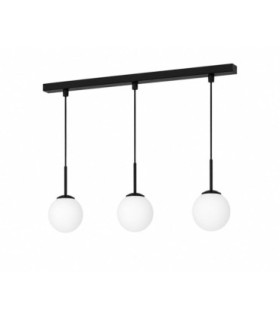 Mondi Bar Pendant Ceiling Light Black White Glass Shade 3x E27-1