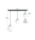 Mondi Bar Pendant Ceiling Light Black White Glass Shade 3x E27-5