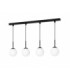 Mondi Bar Pendant Ceiling Light Black White Glass Shade 4x E27-1