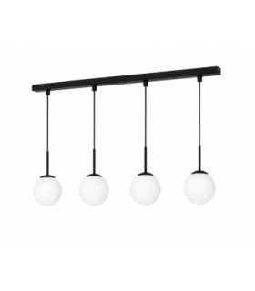 Mondi Bar Pendant Ceiling Light Black White Glass Shade 4x E27-1