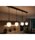 Mondi Bar Pendant Ceiling Light Black White Glass Shade 4x E27-3