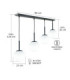 Mondi Bar Pendant Ceiling Light Black White Glass Shade 4x E27-5