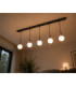 Mondi Bar Pendant Ceiling Light Black White Glass Shade 5x E27-3
