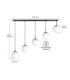 Mondi Bar Pendant Ceiling Light Black White Glass Shade 5x E27-5