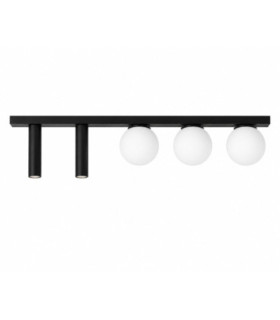 Mondi Globe Ceiling Light Black White Glass Shade 5x E27/GU10-1