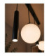 Mondi Bar Pendant Ceiling Light Black White Glass Shade 5x E27/GU10-3