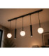 Mondi Bar Pendant Ceiling Light Black White Glass Shade 5x E27/GU10-4