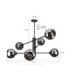 Illumo Multi Arm Semi Flush Ceiling Lamp Black Smoky Glass Shade 6x E27-3