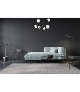 Illumo Multi Arm Semi Flush Ceiling Lamp Black Glass Shade 6x E27-2
