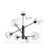 Illumo Multi Arm Semi Flush Ceiling Lamp Black Glass Shade 6x E27-3