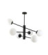 Solen Multi Arm Semi Flush Ceiling Lamp Black White Glass Shade 6x E27-1