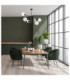 Solen Multi Arm Semi Flush Ceiling Lamp Black White Glass Shade 6x E27-2
