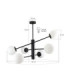 Solen Multi Arm Semi Flush Ceiling Lamp Black White Glass Shade 6x E27-3