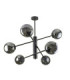 Solen Multi Arm Semi Flush Ceiling Lamp Black Smoky Glass Shade 6x E27-1
