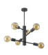 Velum Multi Arm Semi Flush Ceiling Lamp Black 6x E27-1