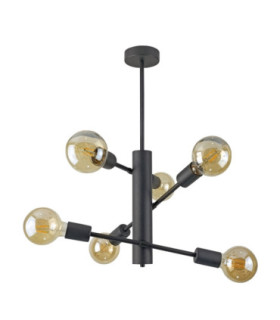 Velum Multi Arm Semi Flush Ceiling Lamp Black 6x E27-1