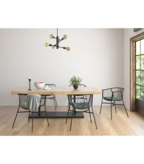 Velum Multi Arm Semi Flush Ceiling Lamp Black 6x E27-2