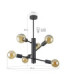 Velum Multi Arm Semi Flush Ceiling Lamp Black 6x E27-3